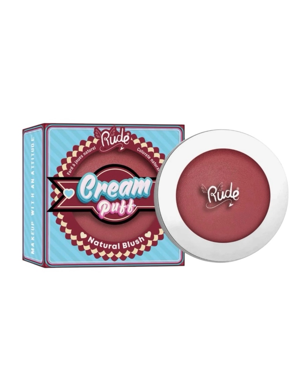 New Rude Cosmetics Mochi Cream Puff Smooth Long Lasting Natural Blush Vegan